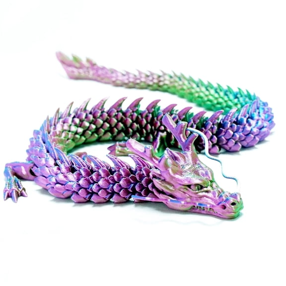 17.7inch 3D Printed Dragon Model,Flexible Executive Desk Animals Toy Statue,Chinese drgon,Movable Joints,Home Office Decor,Interesting Toys for Autism/ADHD,Festival Gifts toco,Fidget Toys (RGB)