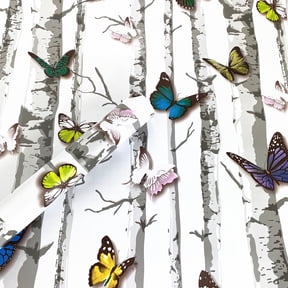 17.7inch By 118inch Peel Stick Butterfly Tree Wallpaper Shelf Drawer Liner Dresser Furniture Sticker Home Decorative Sticky Back Vinyl Film