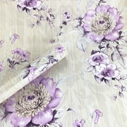 17.7inch By 118inch Peel Stick Vintage Purple Floral Wallpaper Shelf Drawer Liner Dresser Furniture Sticker Home Decorative Sticky Back Vinyl Film