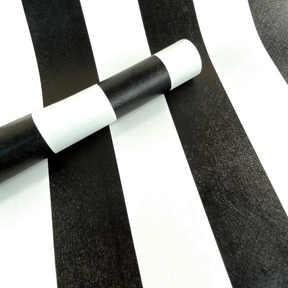 17.7inch By 118inch White Black Striped Wallpaper Peel Stick Decorative Film Vinyl Paper Cabinet Dresser Drawer Contact Paper