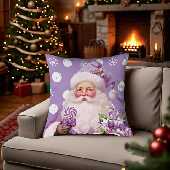 17.7x17.7 Inch Christmas Pillow Covers Decorative Pillow Cases Soft Fabric Hidden Zipper for Home Decor Living Room Sofa Bedroom Festive Atmosphere Easy Wash Universal Size