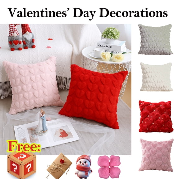 17.7x17.7 in Valentines Pillow Covers Decorative Throw Pillow Soft Fabric Cushion Cover with Hidden Zipper for Sofa Couch Home Decor for Couch Bed Sofa Seasonal Decorations, Lazyguy, Pink