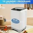 thumbnail image 1 of 17.8/20Lbs Full-Automatic Portable Washer - 2.4 Cu.ft, 10 Programs, 8 Water Levels, LED Display, Low Noise, Ideal for Apartment/Home/Dorm, 1 of 15