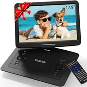 17.9 Portable DVD Player with 15.6 Large HD Screen, 6 Hours Rechargeable Battery, Support FM Transmitter, Sync TV, USB, SD Card and Multiple Disc Formats, Dual Speaker, Remote Control, Region Free