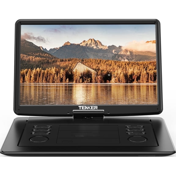 17.9" Portable DVD Player with 15.6" Large HD Screen, 6 Hours Rechargeable Battery, Support USB/SD Card/Sync TV and Multiple Disc Formats, High Volume Speaker,Black