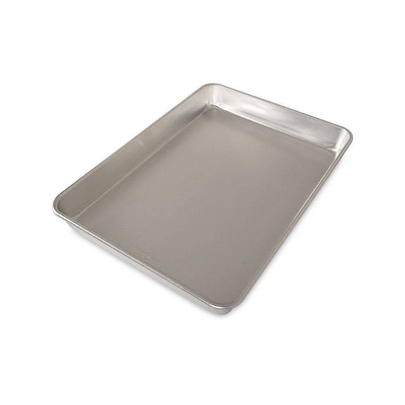17.9"x13" Aluminum High Sided Cake Sheet Pan: Hand Wash, Oven-Safe Baking Pan, Silver