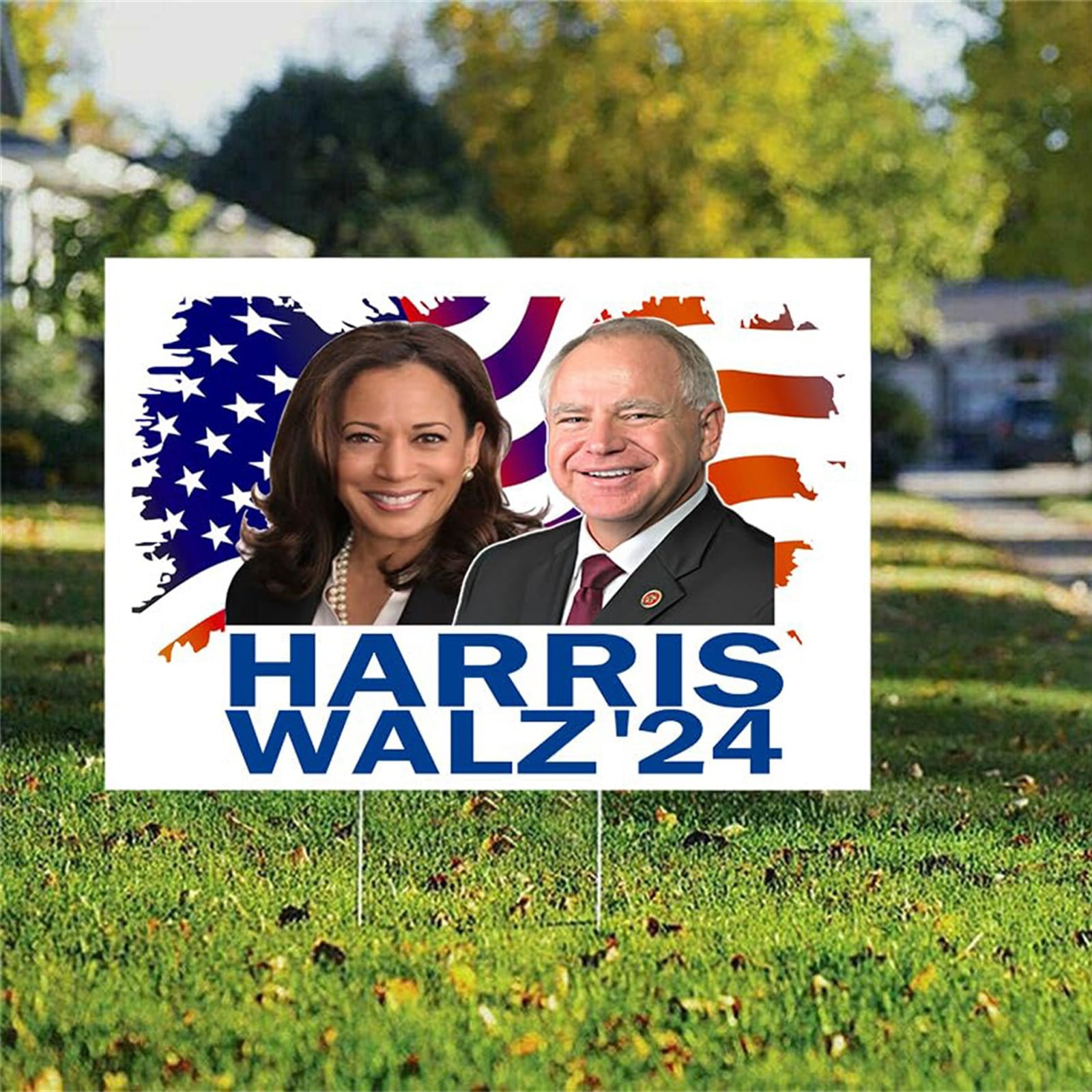 17.99x12.01 Inch Walz 2024 Kamala Harris for President Yard Sign 2024
