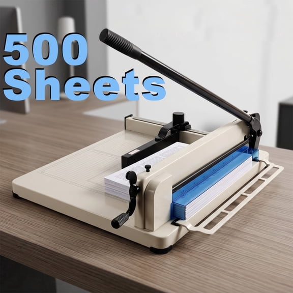 POWKOL 17'' A3 Stack Paper Trimmer Heavy Duty Guillotine Paper, Cutter Guillotine Paper Cutter Heavy Duty for 500 Sheet Capacity, High Speed Steel for Office, Print Shop & Home