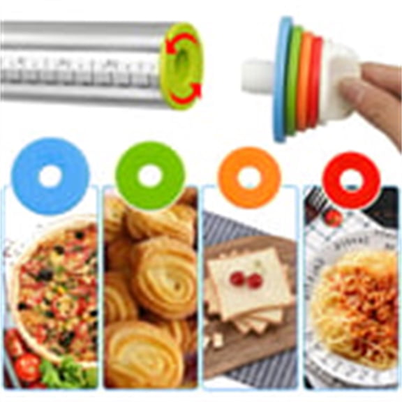 17" Adjustable Stainless Steel Rolling Pin for Baking - Multi-Thickness Settings | Non-Stick Surface | Ergonomic Handle | Perfect for Pizza, Cookies & Pastry Dough | Easy to Clean & Store