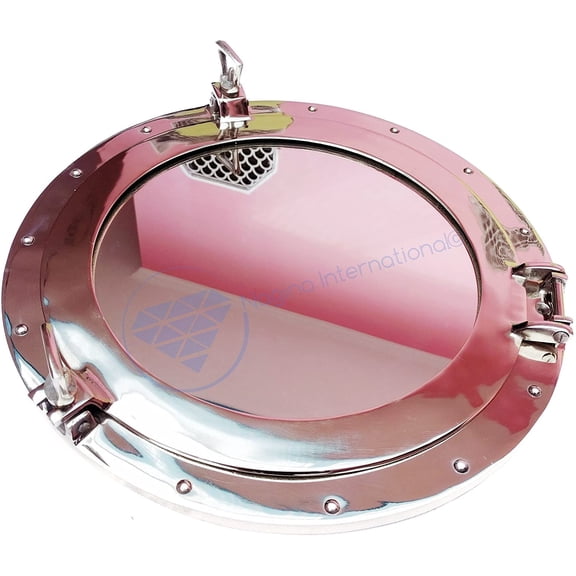 17" Aluminum Porthole Mirror (Nickel Polished)