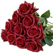 17" Artificial Plastic Red Rose, by Coolmade