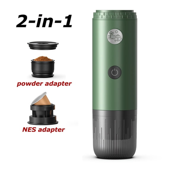 17 Bar Portable Espresso Machine with Heating Function, Compatible with Nes/DG Capsules & Ground Coffee, Mini Coffee Maker for Car, Hiking, Office & Outdoor Use