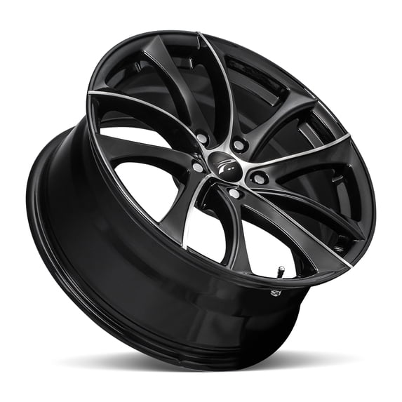 17" Black With Diamond Cut Face Gyro 438 Wheel by Ultra Wheel 438-7766U+40