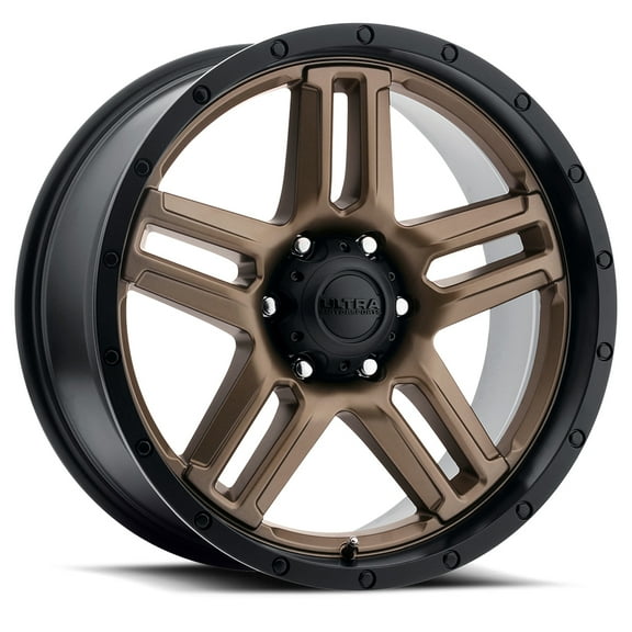 17" Bronze With Black Lip 258 Prowler Wheel by Ultra Wheel 258-7973BZ+12 Fits select: 2015-2019,2021 JEEP WRANGLER UNLIMITED