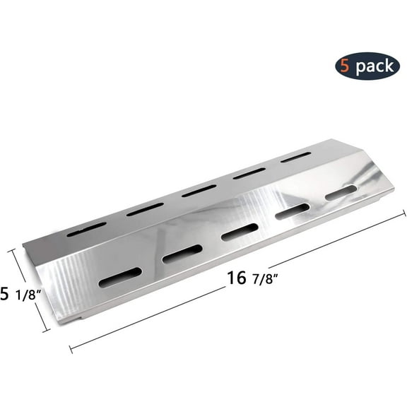17" Burner Tubes, 16 7/8" Heat Plates Replacement for Ducane 5 Burner Gas Grill Models