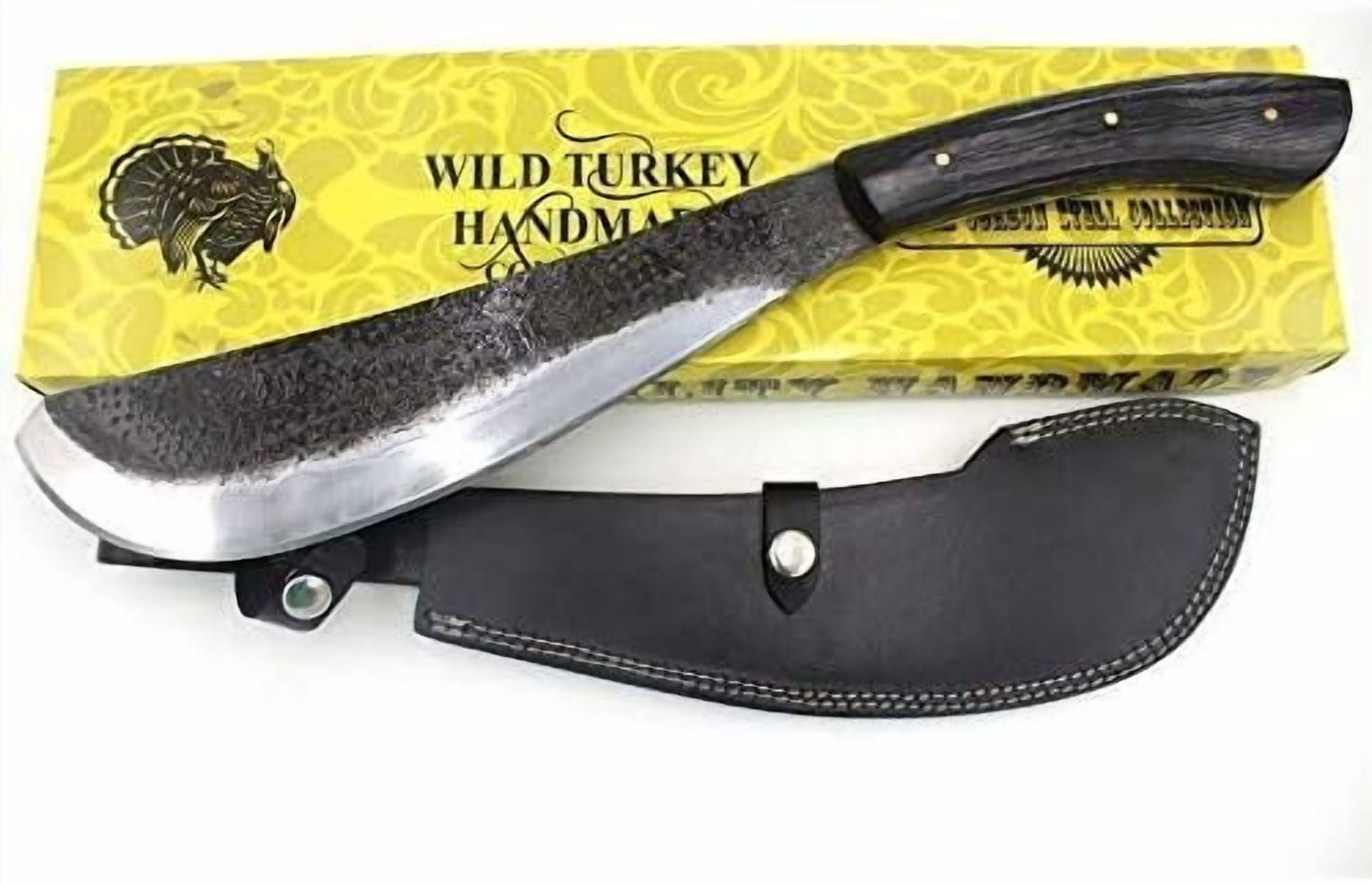 17" Carbon Steel Fixed Blade Pack Golok Knife with Leather Sheath