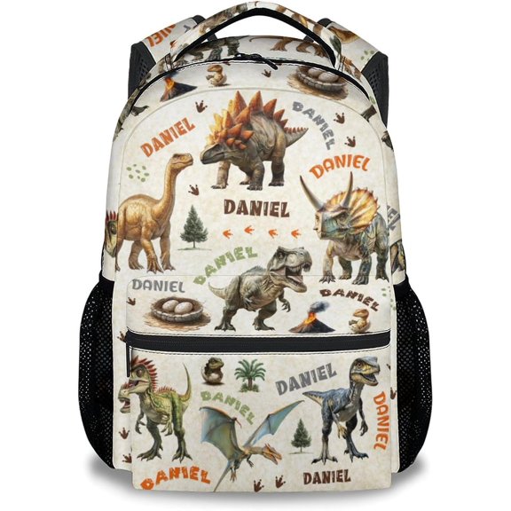 17" Cartoon Backpack - Personalized Vintage Nature Sketch Bookbag, Large Capacity Polyester Daypack for Teens & Adults, Back-to-School Travel Rucksack