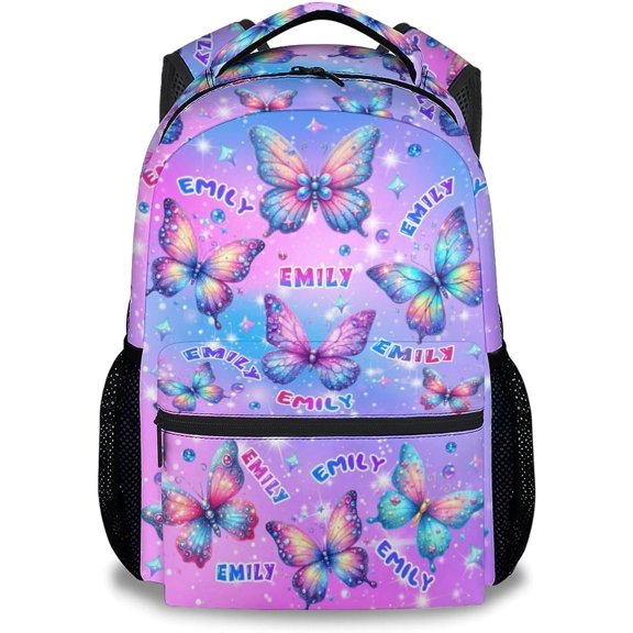 17" Cartoon Backpack - Personalized Vintage Nature Sketch Bookbag, Large Capacity Polyester Daypack for Teens & Adults, Back-to-School Travel Rucksack