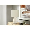thumbnail image 1 of 17" Ceramic Table Lamp - Cream Base with Ivory Drum Shade, Modern Bedside Lighting, 1 of 6