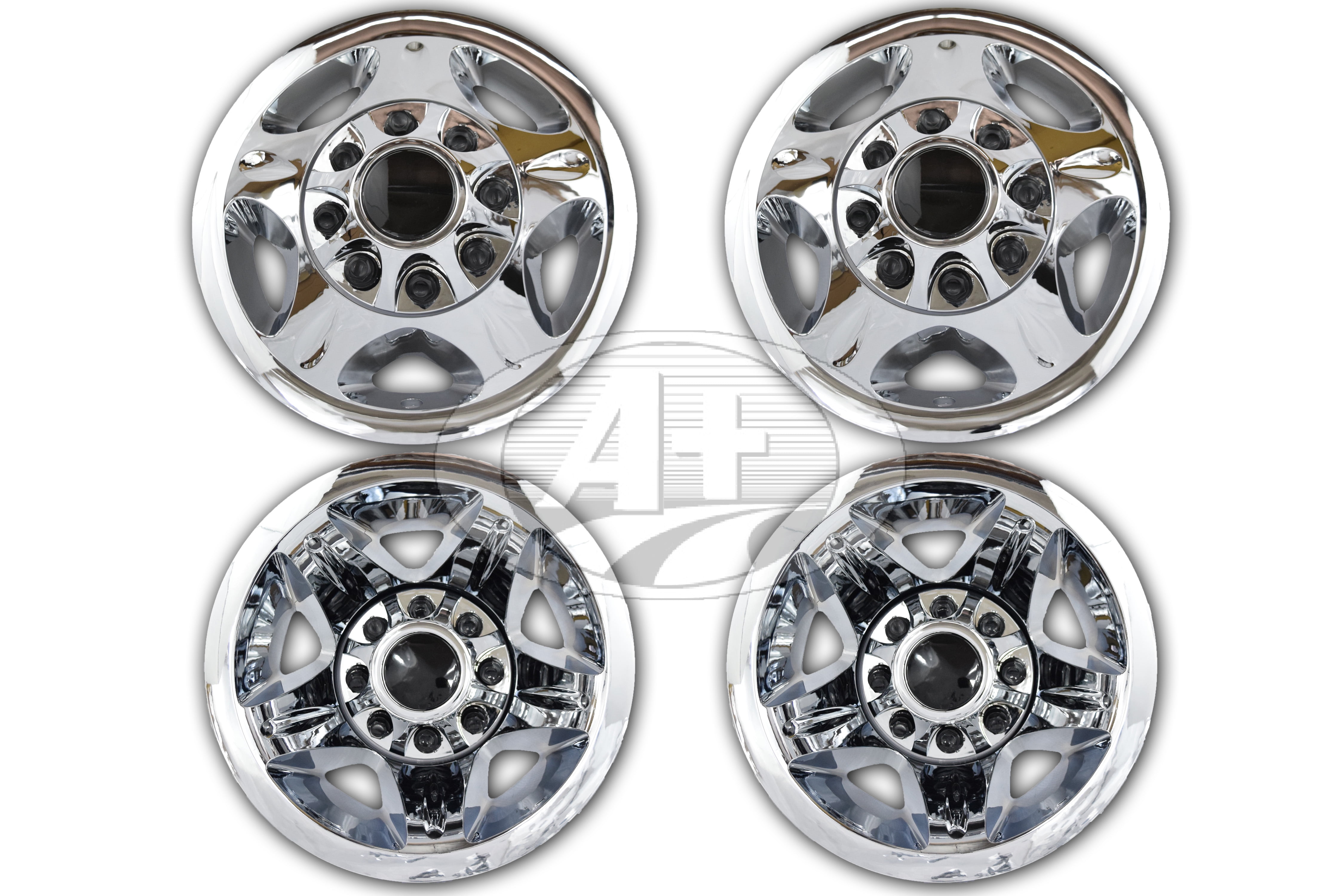 JIUXI 16-Inch 8-Lug Polished Stainless Steel Wheel Simulator Kits - Fits Chevy, Ford, Dodge 3500 Models 2 thumbnail image