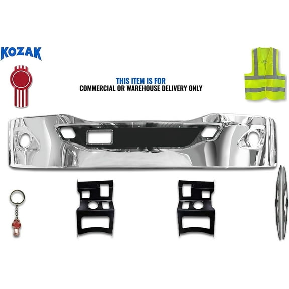 17" Chrome Bumper w/ Fog light cut out & sensor Compatible with T680 Next Gen 2022+