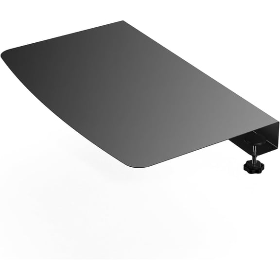 17" Clamp-On Corner Desk Connector Sleeve Plate, L-Shaped Desk Platform Extender Attachment with Sleeve Plate Black