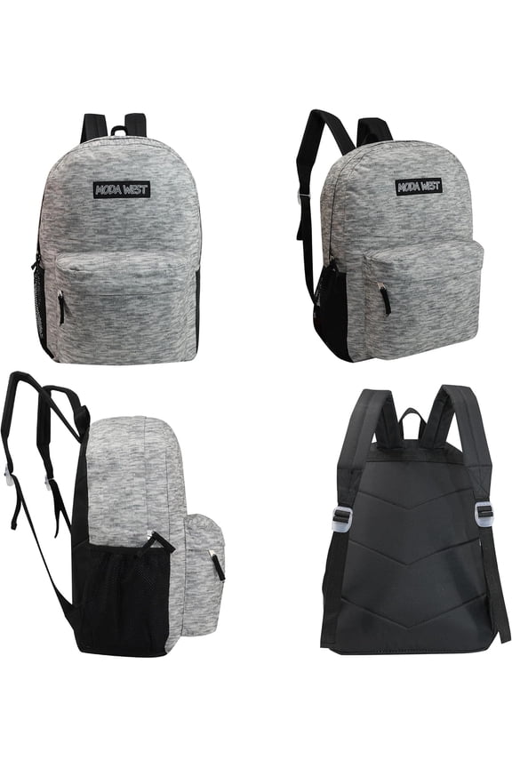 17" Classic Wholesale Backpack in Assorted Prints - Bulk Case of 24