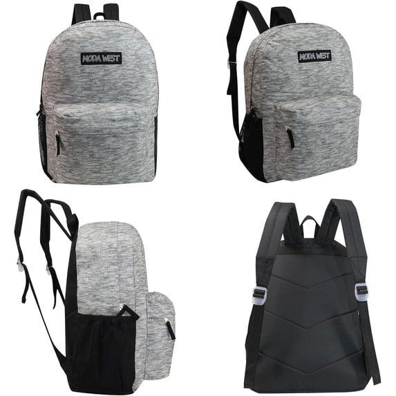 17" Classic Wholesale Backpack in Assorted Prints - Bulk Case of 24