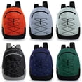 thumbnail image 1 of 17" Classic Wholesale Bungee Backpacks in 4 Assorted Colors - Bulk Case of 24 Bookbags, 1 of 4