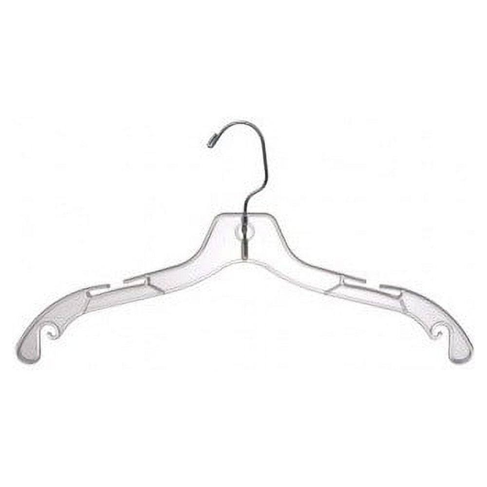 17" Clear Plastic Top Hanger Pack of 25.clear plastic dress/shirt