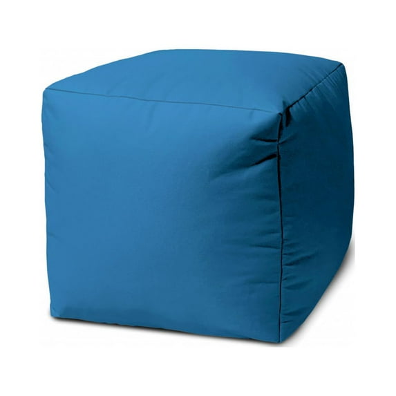 17  Cool Bright Teal Blue Solid Color Indoor Outdoor Pouf Ottoman