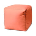thumbnail image 1 of 17  Cool Flamingo Coral Solid Color Indoor Outdoor Pouf Cover, 1 of 5