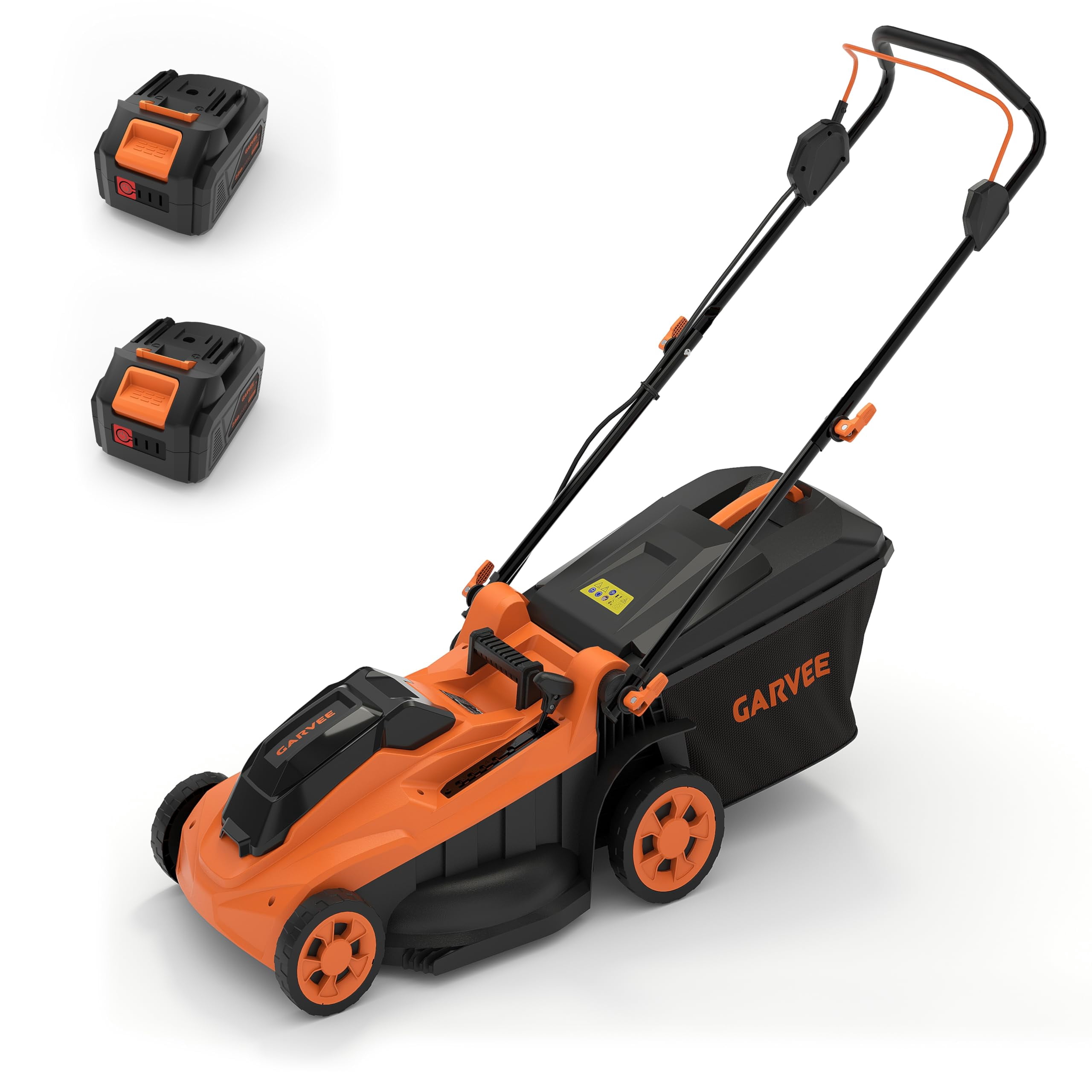 17" Cord-Free Electric Lawn Mower, 2x20V 4.0Ah Batteries - Brushless Motor - 2-in-1 Bagging & Mulching - Walk-Behind Push Mower with Charger