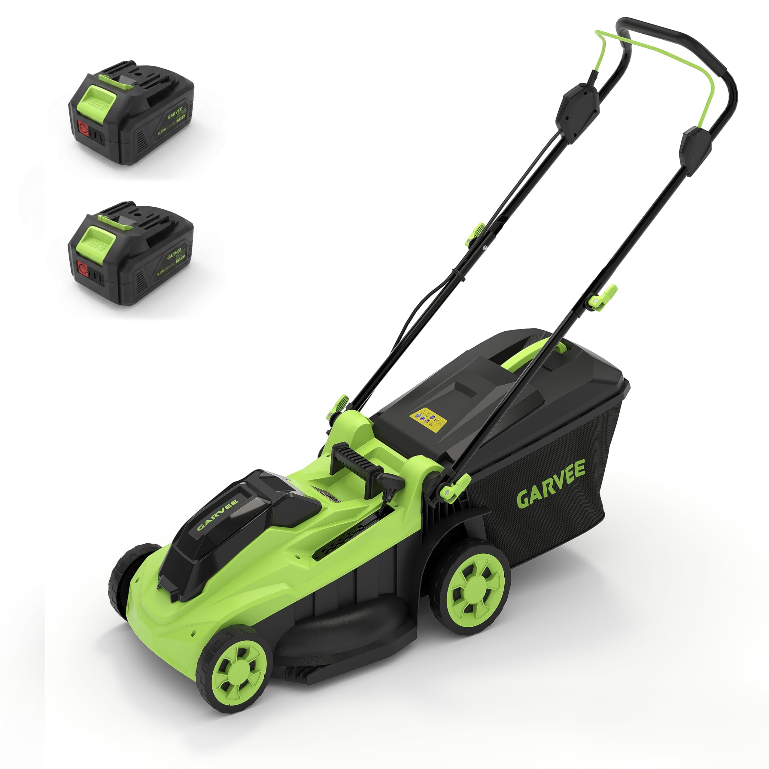 17" Cord-Free Electric Lawn Mower, 2x20V 4.0Ah Batteries - Brushless Motor - 2-in-1 Bagging & Mulching - Walk-Behind Push Mower with Charger