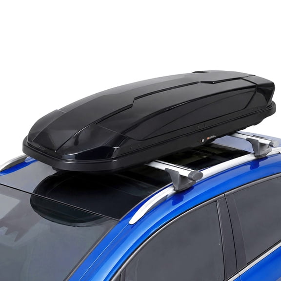 17 Cu Ft Hard Shell Rooftop Cargo Carrier Box, Dual-Side Opening Waterproof ABS Roof Storage with Lock Keys & Secure Straps, 165 LBS for Cars & SUVs