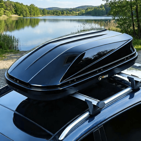 17 Cubic Rooftop Cargo Box CarrierWaterproof Duty Car Roof Top Carrier with Dual-Side Opening Black 17 cu ft rooftop box Black