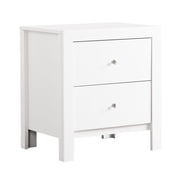 17"D White Nightstand with Two Drawers / Store Bedroom Items in Durable Furniture