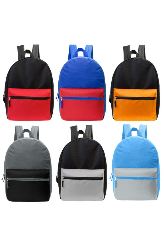 17" Deluxe   Backpack in Assorted Colors- Bulk Case of 24