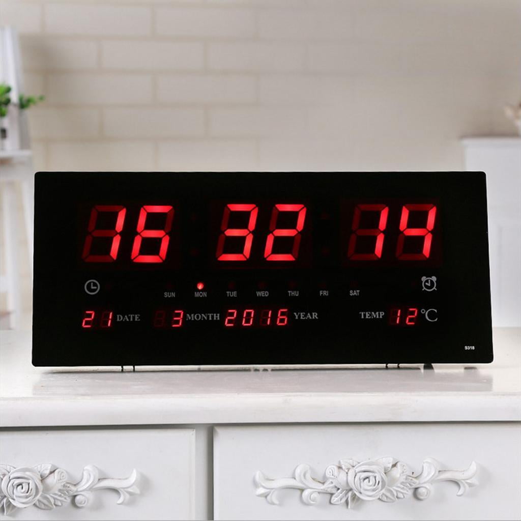 17'' Digital LED Screen Wall Clock Calendar Time, Backlight, Night ...