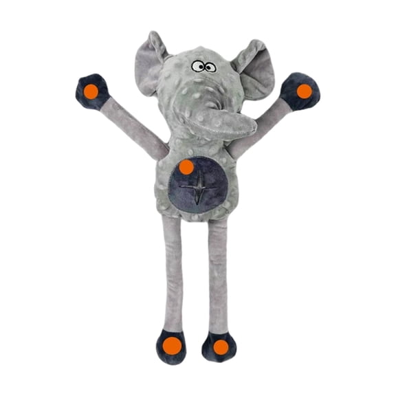 17" Dog Toys for Aggressive Chewers Small Dogs, Multi-functional Frog Squeaky Dog Plush Toy, Interactive Tug of War and Hide-and-seek Chew Toy for Small Dogs, Fun Easter Decorations Gift, Gray