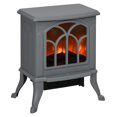 thumbnail image 1 of 17" Freestanding Electric Fireplace Stove, Fire Place Heater with Realistic Logs and Flame Effect and Overheat Protection, 750W/1500W, Gray, 1 of 4