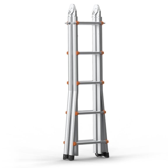 17 FT Aluminum Telescoping Ladder, Multi-Purpose Portable A-Frame Ladder for RV, Roof, Stairs, Indoor & Outdoor Use, 330lb Capacity