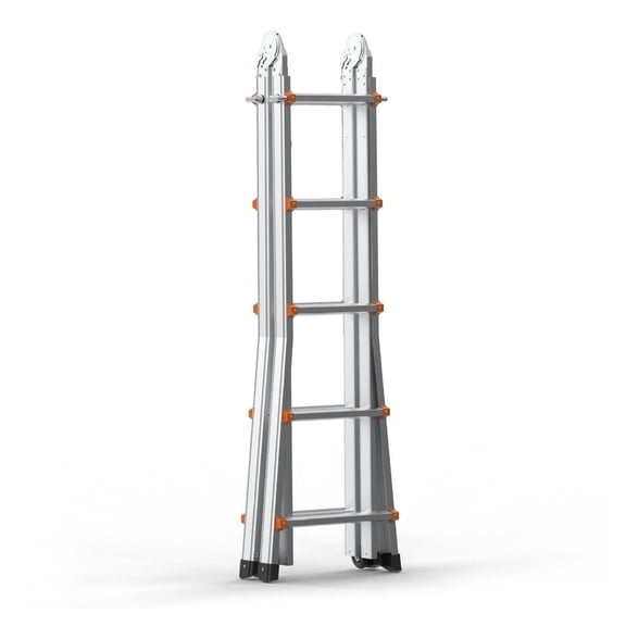 17 FT Telescoping Ladder, A-Frame Extension Ladder - 330lb Capacity Aluminum Multi-Position Ladder for Home, RV, Indoor/Outdoor Use