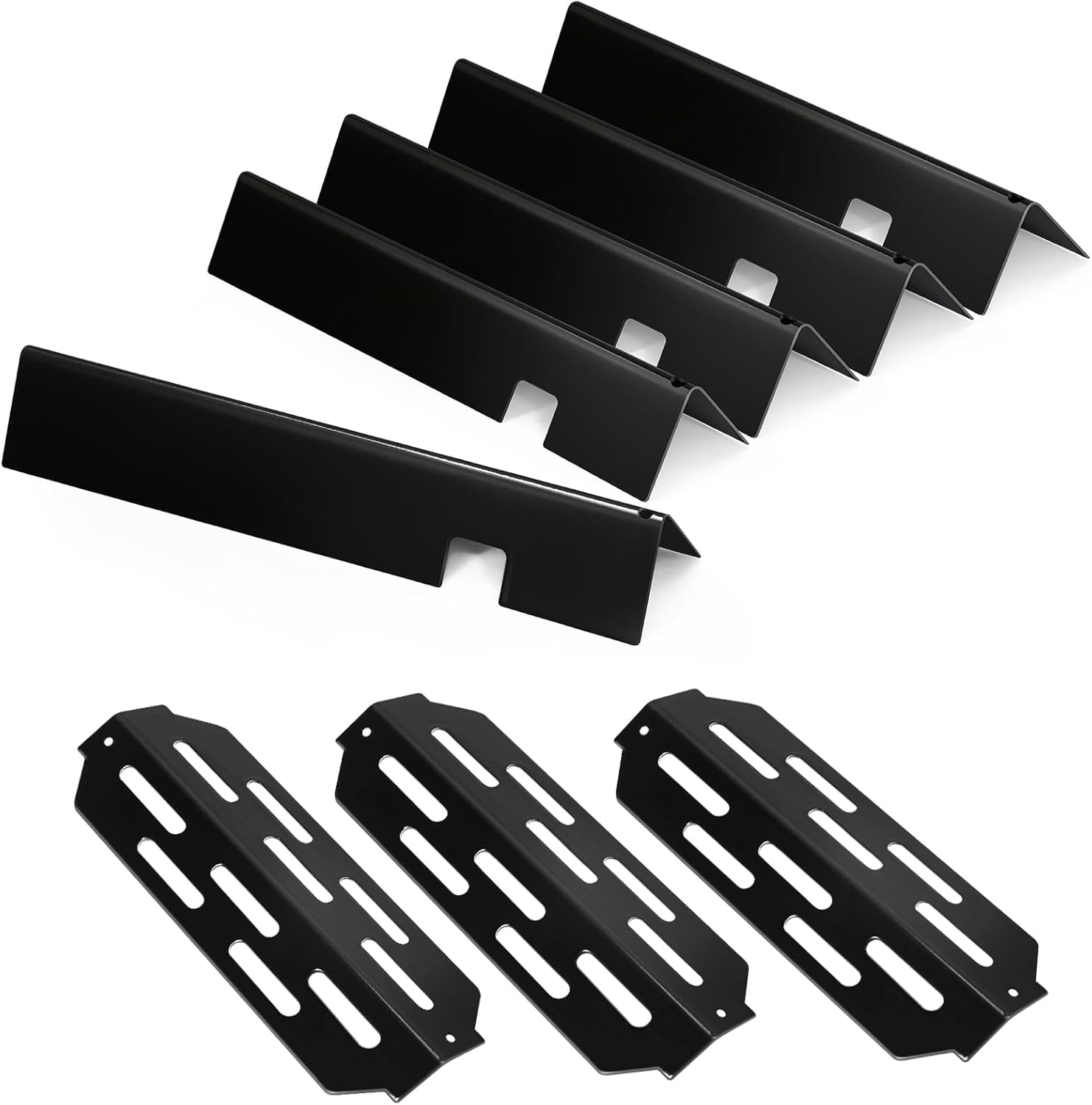 Black Porcelain-Enameled Steel Grill Flavorizer Bars and Heat Deflectors Set