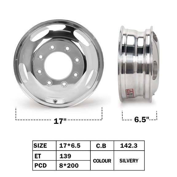 17" Forged Front Wheel Rim for 2005-2020 Ford F-350 F-450 DRW, 17x6.5 inch Replacement Wheel Rim 3618