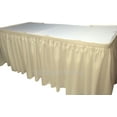 thumbnail image 1 of 17' Ft. POLYESTER PLEATED TABLE SET SKIRT skirting Trade show 24 colors Catering", (Color: Ivory), 1 of 3