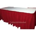 thumbnail image 1 of 17' Ft. POLYESTER PLEATED TABLE SET SKIRT skirting Trade show 24 colors Catering", (Color: Red), 1 of 3