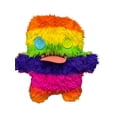 thumbnail image 1 of 17" Fuggler Bigg Fugg Oogah Boogah (Rainbow Stripe) Funny Ugly Monsters Plush Weird Alternative Plush Human-like teeth, Large and in Charge, 1 of 4