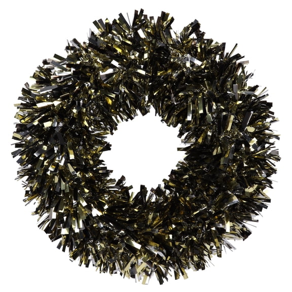 Tinsel Wreath, Black and Gold, 20", Graduation by Way To Celebrate