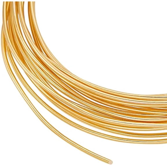 17 Gague 18K Gold Plated Jewellery Making Brass Wire 9.84 Feet Tarnish Resistant Brass Craft Wire for Jewelry Ornaments Making